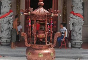 泰州精致全铜小香炉雕塑