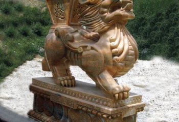 泰州商场企业看门神兽“日进斗金”招财貔貅石雕