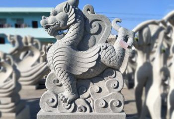 泰州造型独特的上古四灵之青龙砂岩石雕塑