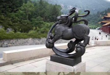 泰州神兽白虎铜雕塑，雕刻出传统中国文化之精髓
