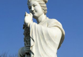泰州十二花神之三月桃花息夫人汉白玉精美美女雕像