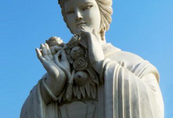 泰州石榴之美——十二花神之五月石榴李氏汉白玉古代美女雕像