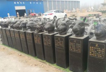 泰州中领雕塑：十二生肖头像动物石雕