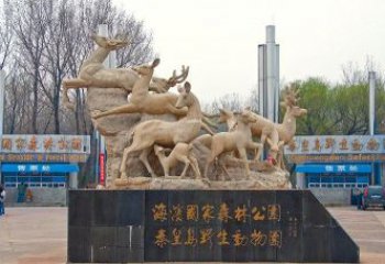 泰州梅花鹿雕塑——令公园更美丽