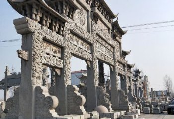 泰州金雕牌坊人物铜雕塑