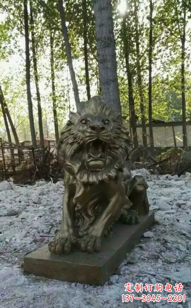 泰州卧着的西洋狮子铜雕 (2)