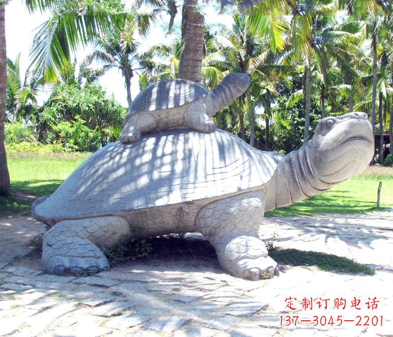 泰州乌龟母子石雕