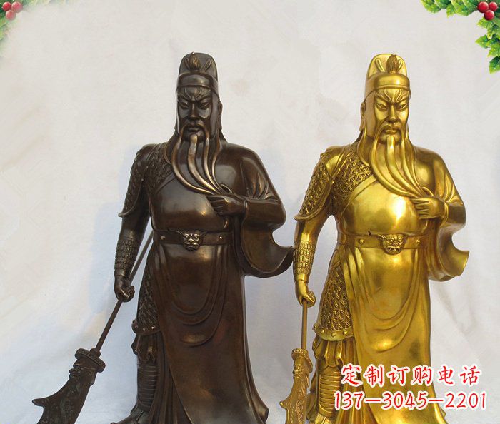泰州武财神持刀关公铜雕 (2)