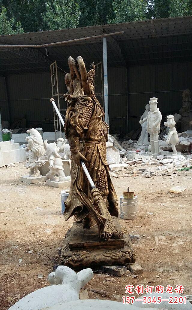 泰州武财神关公玻璃钢仿铜雕塑