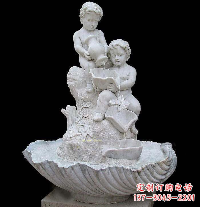 泰州西方儿童喷泉石雕