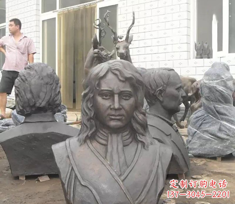 泰州西方名人胸雕铜雕