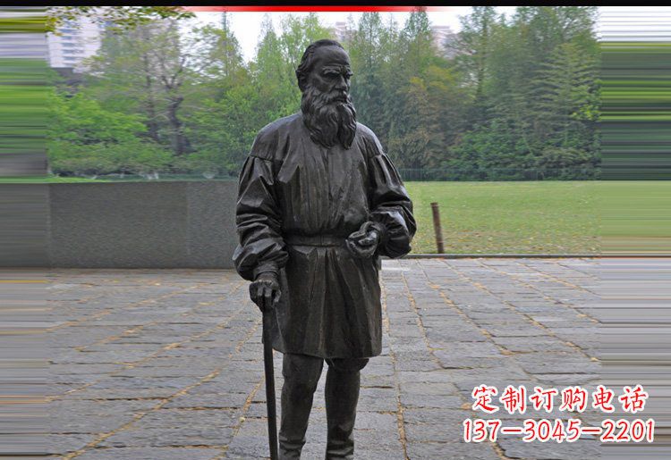 泰州西方名人托尔斯泰铜雕