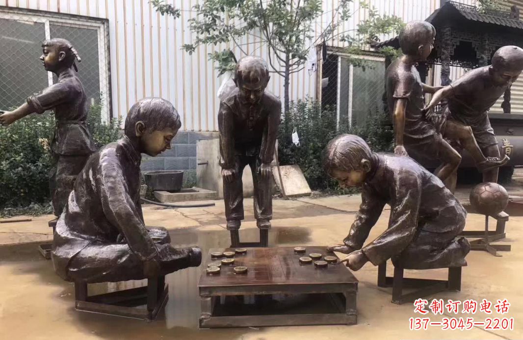 泰州下象棋儿童铜雕