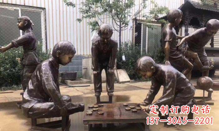 泰州下象棋儿童铜雕 (2)
