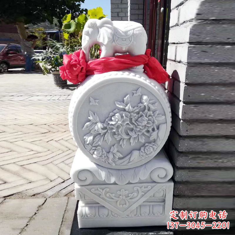 泰州仙鹤石雕门墩