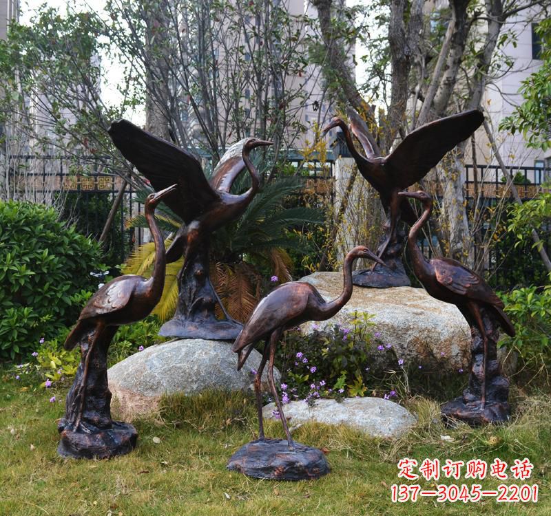 泰州仙鹤铜雕塑 (2)