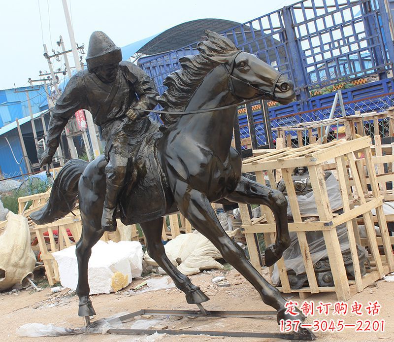 泰州现代骑马人物公园景观铜雕