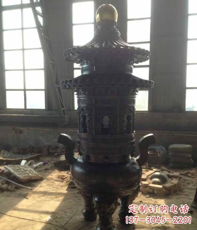 泰州香炉铜雕塑 (2)