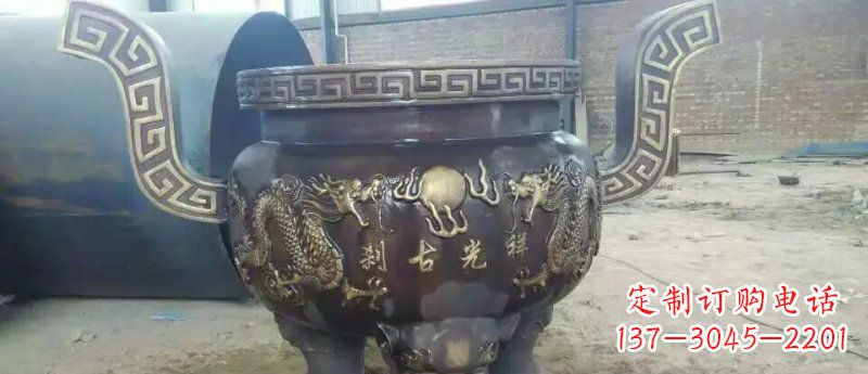 泰州祥光古刹寺庙香炉铜雕