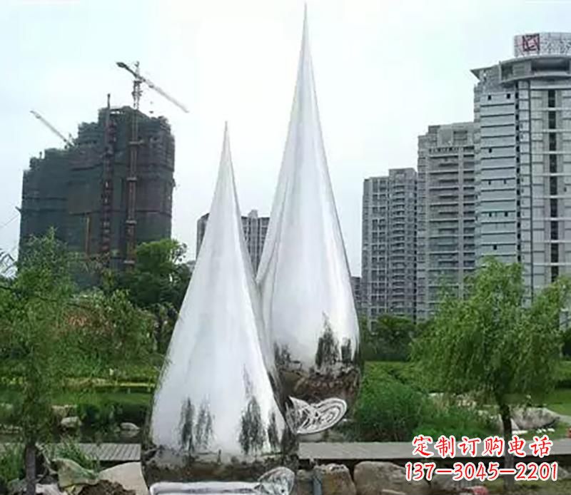 泰州小区不锈钢水滴雕塑