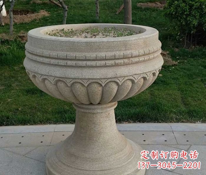 泰州小区大理石花盆摆件石雕