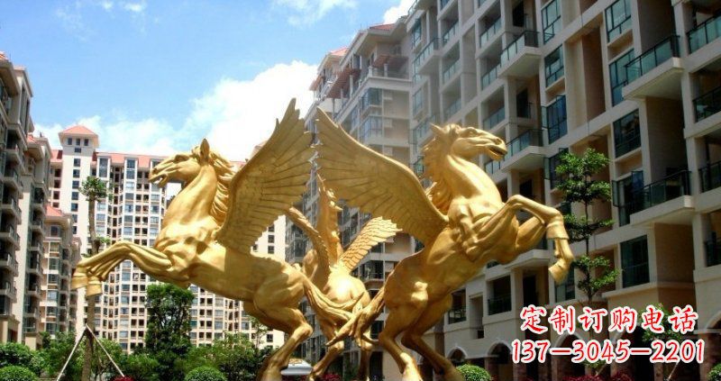 泰州小区飞马动物铜雕