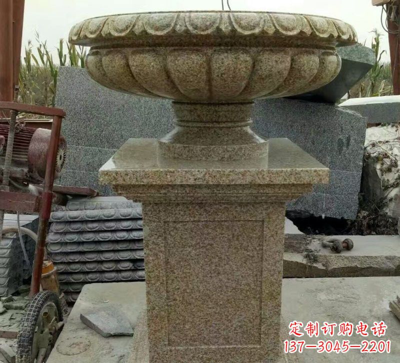 泰州小区花岗岩花盆雕塑