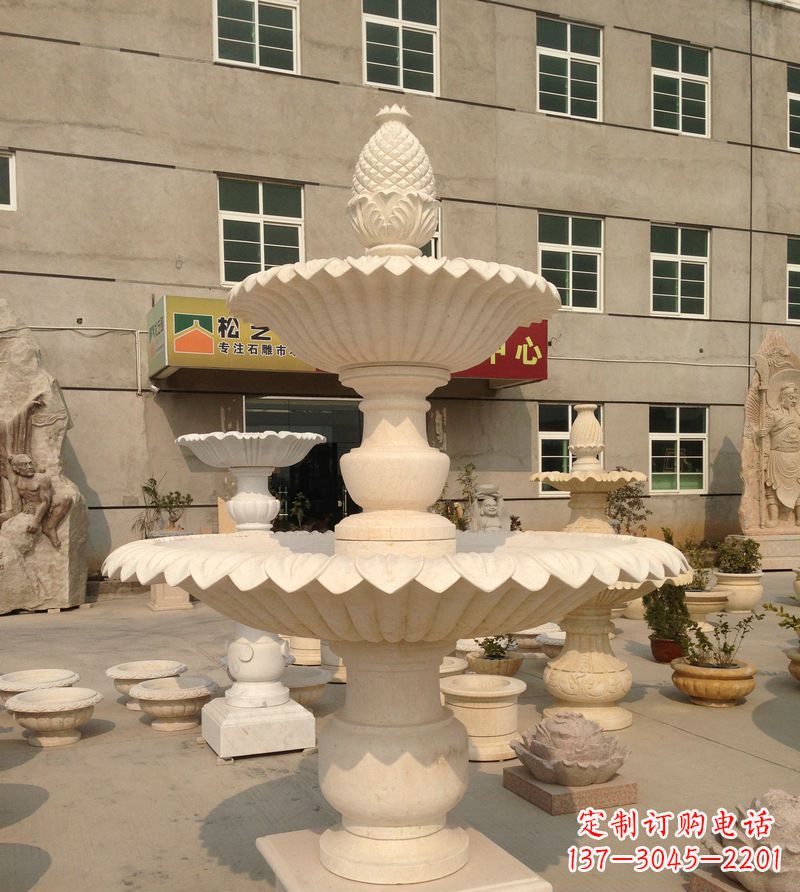 泰州小区景观菠萝式喷泉石雕