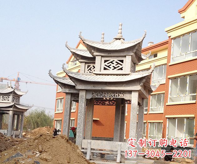 泰州小区景观大理石凉亭石雕
