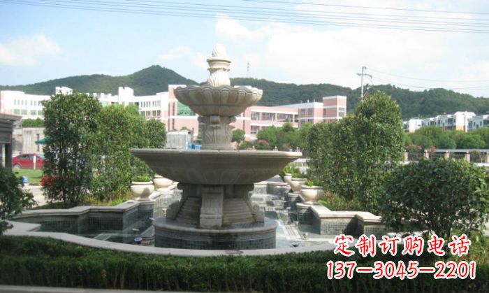 泰州小区景观大理石喷泉石雕 (2)