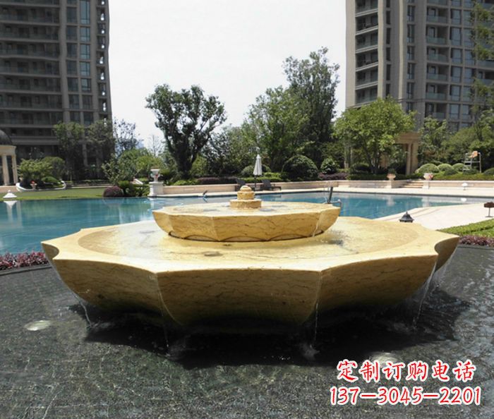 泰州小区景观大理石喷泉石雕 (6)