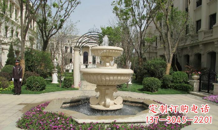 泰州小区景观大理石喷泉石雕 (7)
