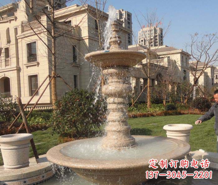泰州小区景观多层喷泉石雕 (2)