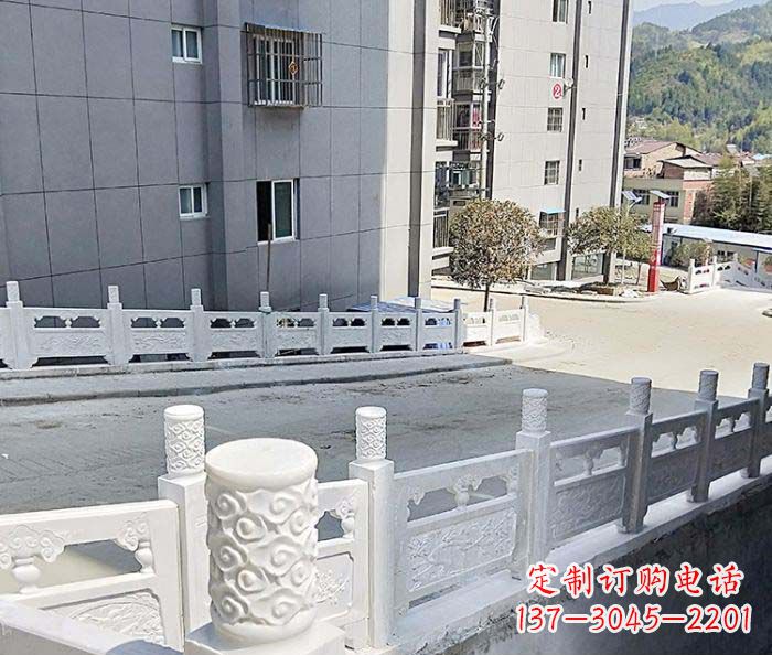 泰州小区景观汉白玉石雕栏板