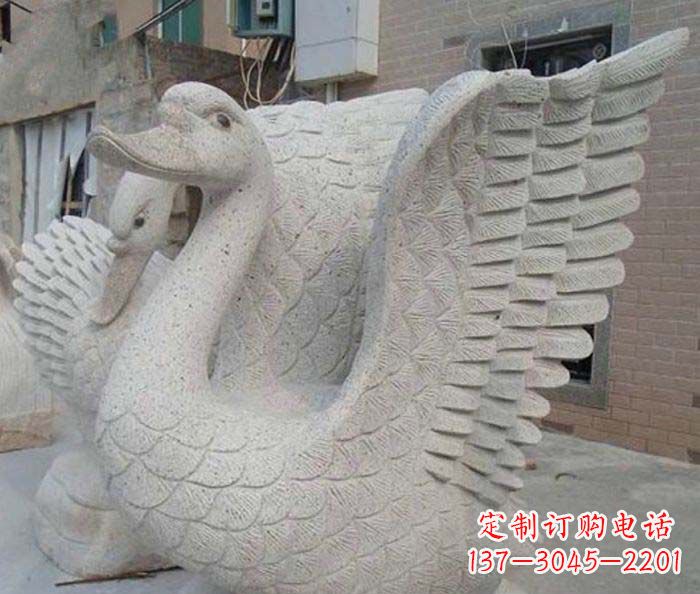泰州小区景观天鹅石雕喷泉