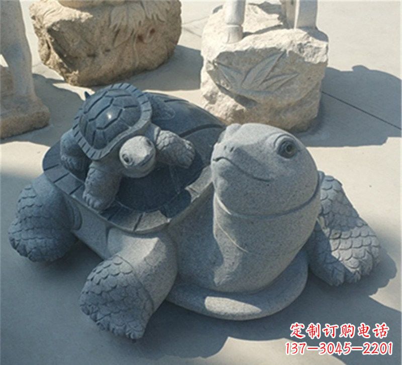 泰州小区母子乌龟石雕