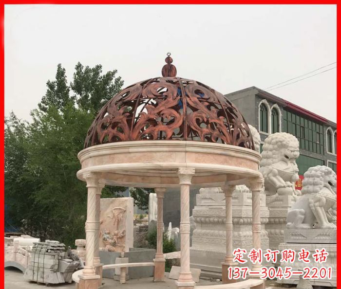 泰州小区欧式圆顶凉亭石雕_1