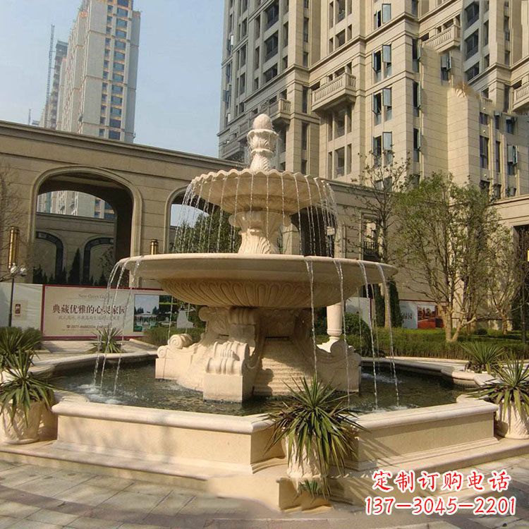 泰州小区庭院石雕欧式喷泉