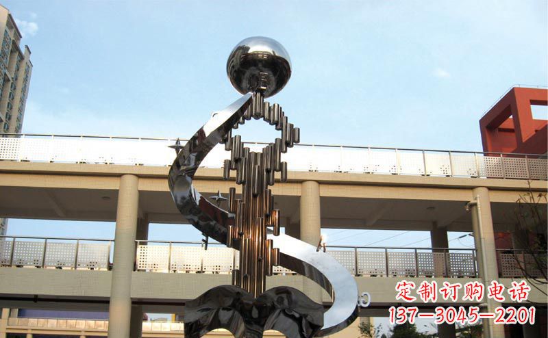 泰州校园不锈钢抽象钥匙和书籍雕塑