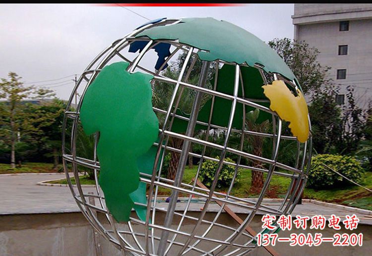 泰州校园不锈钢地球仪造型雕塑
