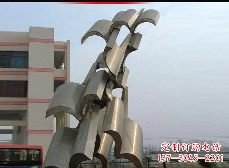 泰州校园不锈钢书本景观雕塑