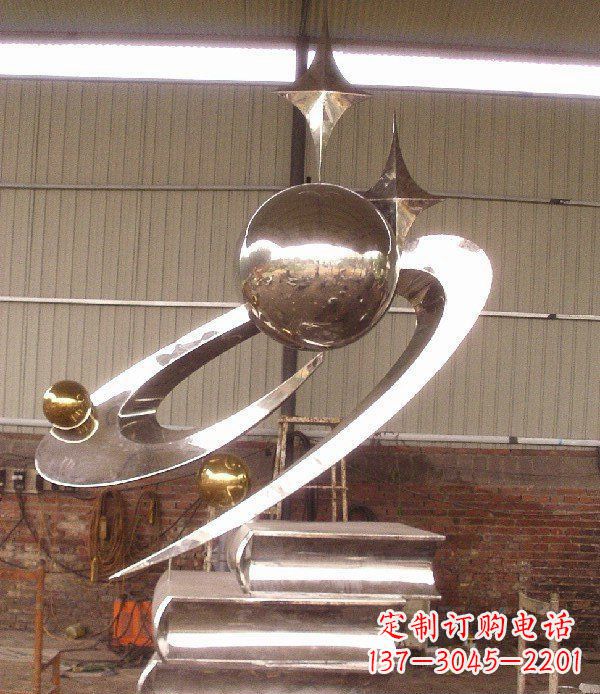 泰州校园不锈钢书籍标志雕塑 (2)
