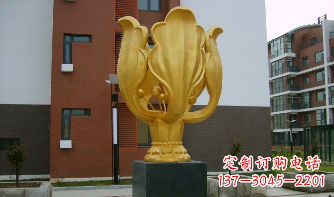 泰州校园不锈钢紫荆花雕塑