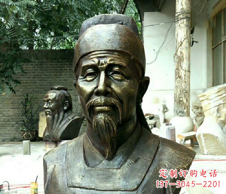 泰州校园杜甫胸像铜雕