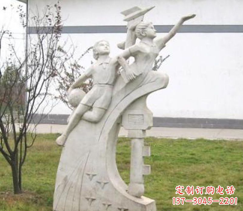 泰州校园飞天学生石雕