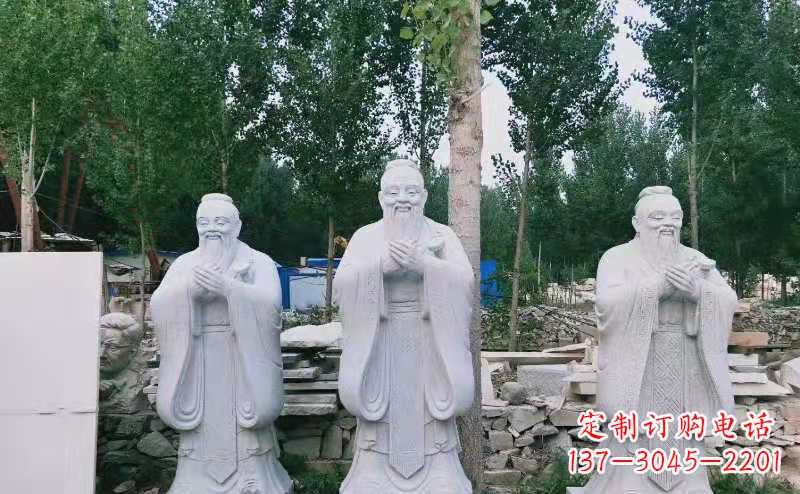 泰州校园古代名人伟人孔子石雕
