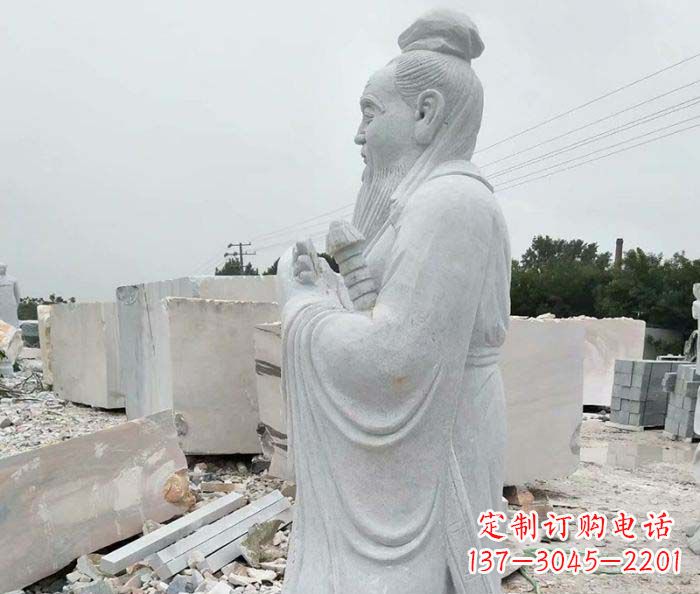 泰州校园景观孔子石雕