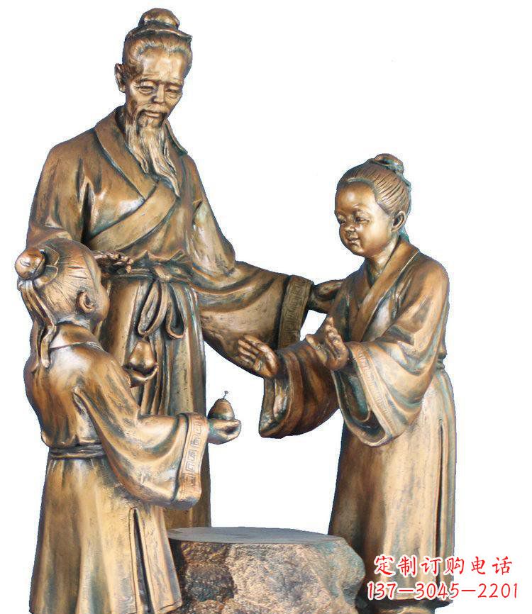 泰州校园孔融让梨景观铜雕