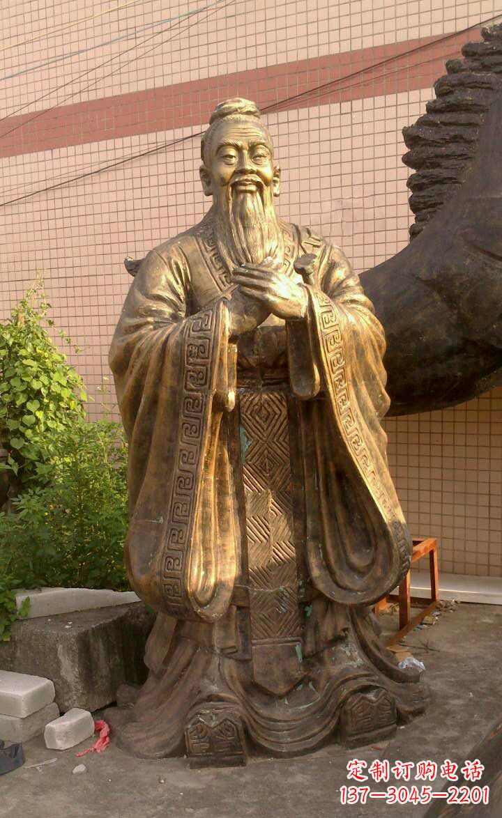 泰州校园孔子像人物铜雕
