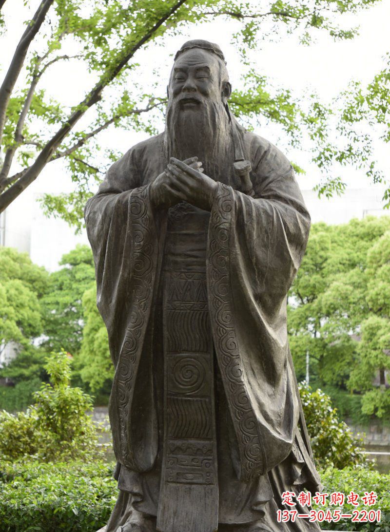 泰州校园孔子行教像铜雕 (2)